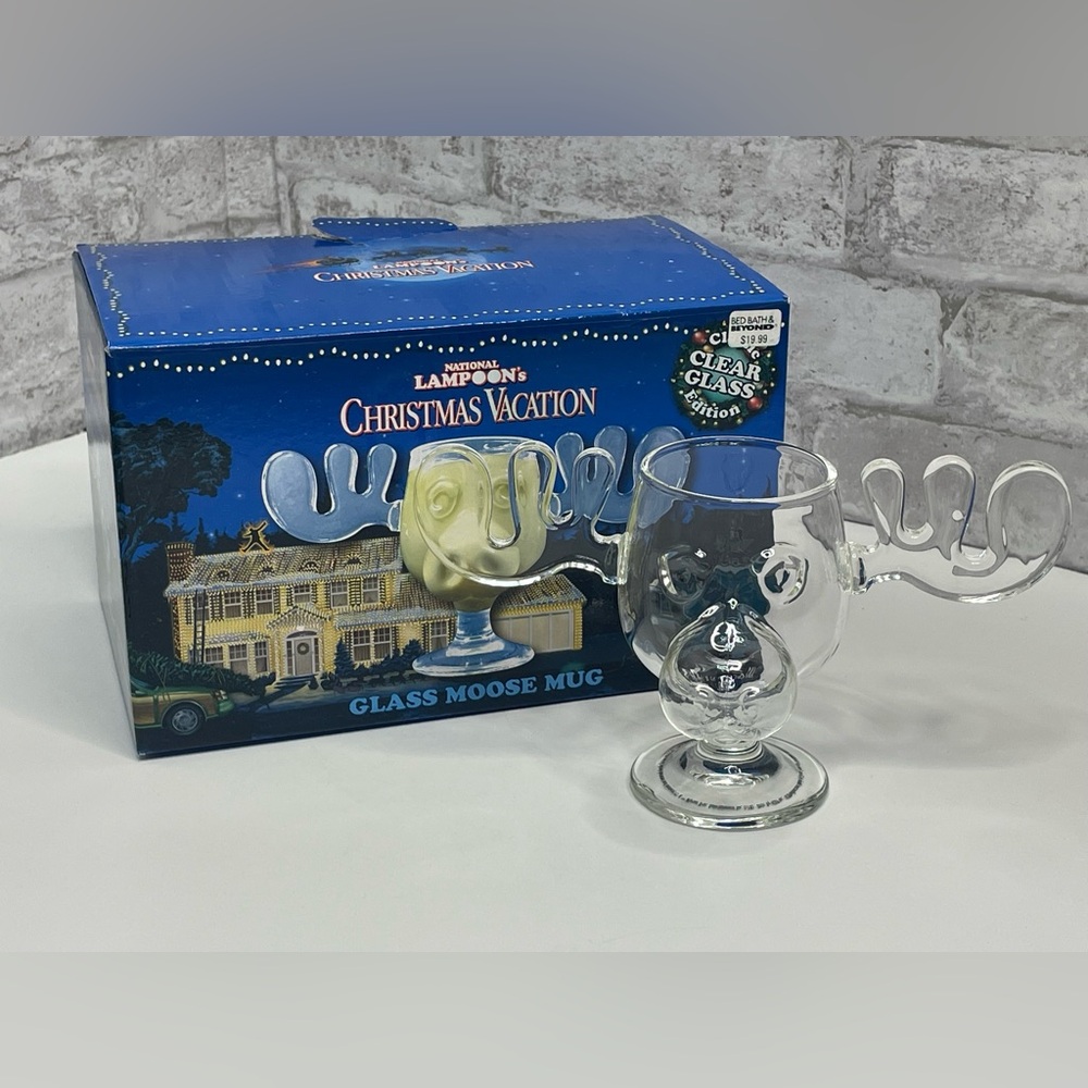 National Lampoon's Christmas Vacation Clark Griswold Moose Mug New In Box Glass